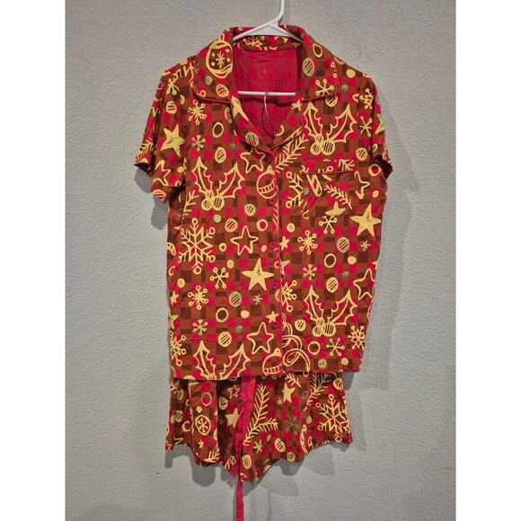 Leikar Women's Size Small Button Down 2-Piece Pajama Set Red NWOT - Picture 1 of 10